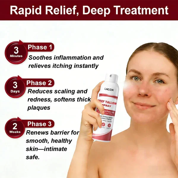 LAOZIK® Beef Tallow Spray for Itchy, Flaky Psoriasis Skin - Image 3
